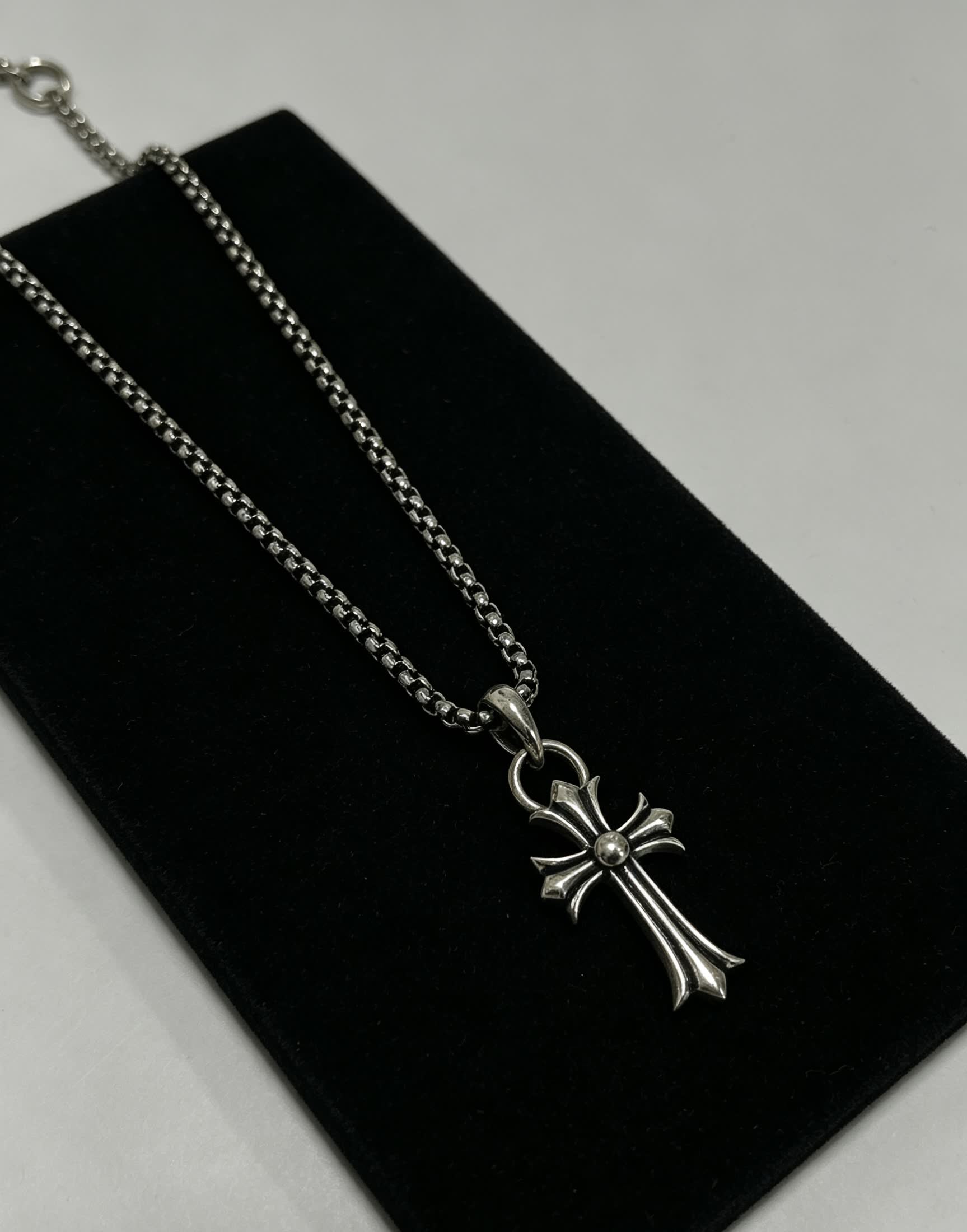 Chrome Hearts Silver Cross Pendant Necklace